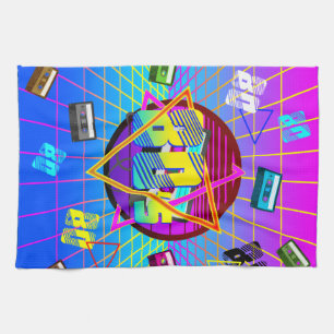 80's RETRO OLD SCHOOL CASSETTE TAPE   Tea Towel