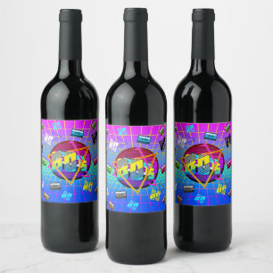80's RETRO OLD SCHOOL CASSETTE TAPE Wine Label
