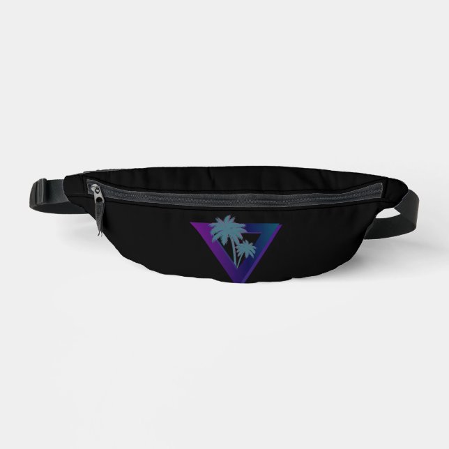 80s RETRO PALM TREES TRIANGLE FANNY PACK (Front)