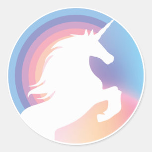 80's Retro Pastel Unicorn and Rainbow Redux 2022 Classic Round Sticker