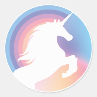 80's Retro Pastel Unicorn and Rainbow Redux 2022 Classic Round Sticker