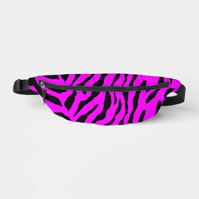 80s RETRO PINK TIGER STRIPES FANNY PACK (Front)