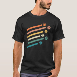 80s Retro Polyhedral Dice Colourful Ray Tabletop T-Shirt