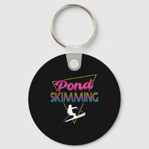 80s retro pond skimming apparel ski pond skimmer key ring