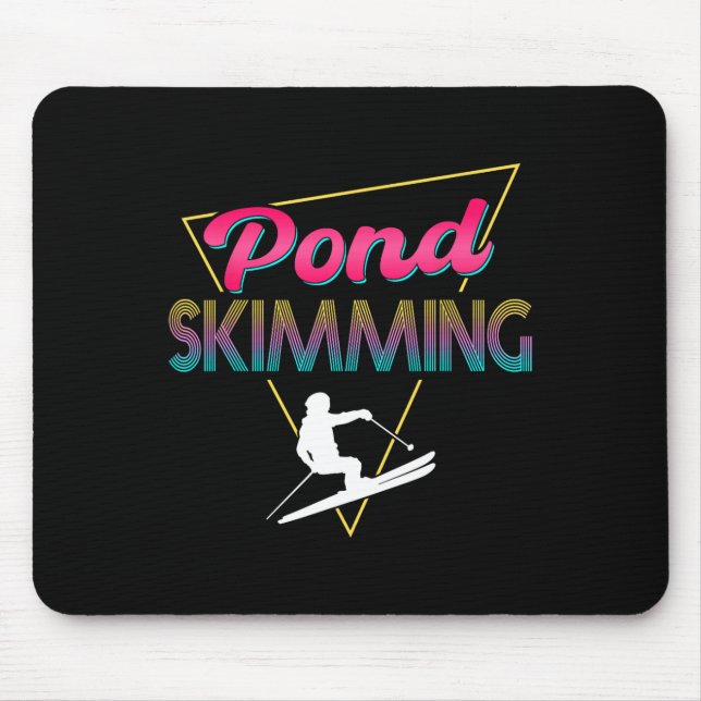 80s Retro Pond Skimming Apparel Ski Pond Skimmer  Mouse Mat (Front)