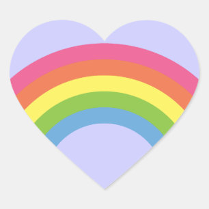 80's Retro Rainbow Heart Stickers