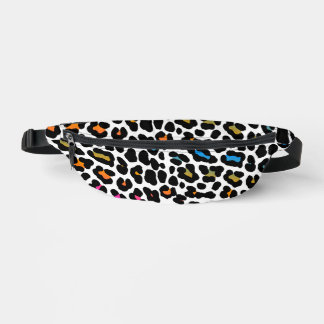 80s RETRO RAINBOW LEOPARD PRINT FANNY PACK
