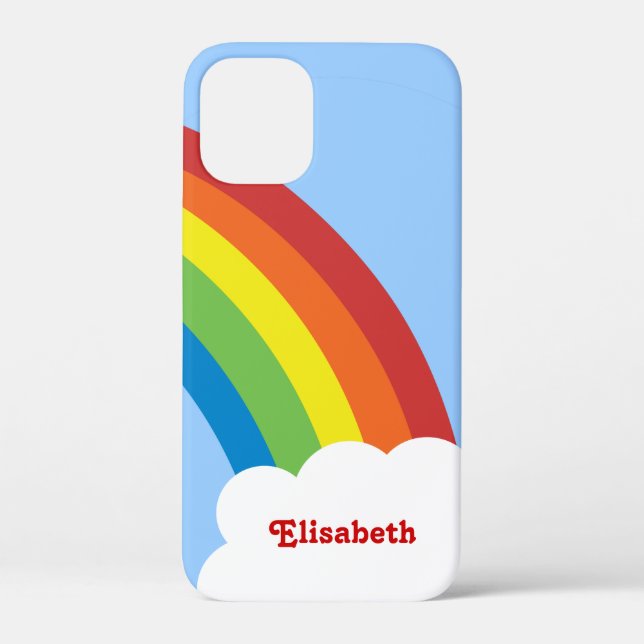80's Retro Rainbow Personalised iPhone 4/4S Case (Back)