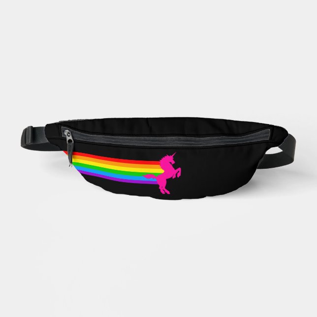 80s RETRO RAINBOW UNICORN FANNY PACK (Front)