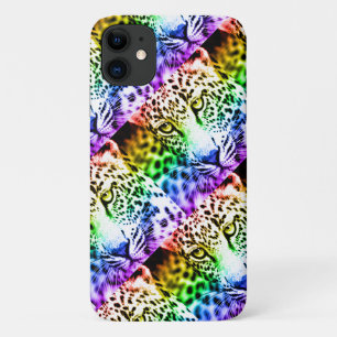 80s Retro Style Rainbow Leopard iPhone 11 Case