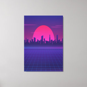 80s Retro Sun Canvas Print