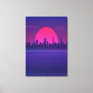 80s Retro Sun  Canvas Print
