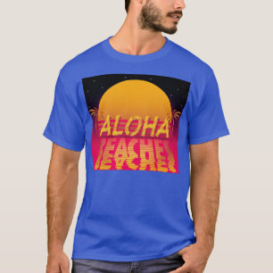 80s Retro Sunset Aloha Beaches T-Shirt