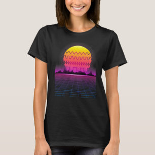 80s Retro Sunset Synthesizer Synthwave Waveform T-Shirt