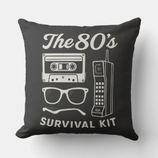 80s Retro Survival Kit Nostalgia Aesthetic Design Cushion
