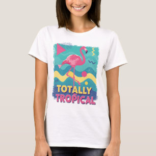 80s Retro Tropical Flamingo T-Shirt