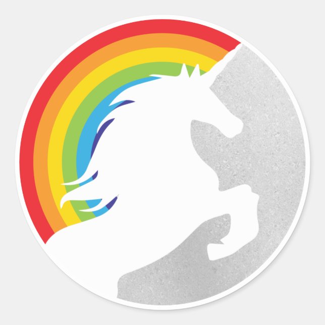 80's Retro Unicorn and Rainbow Redux 2022 Classic Round Sticker (Front)