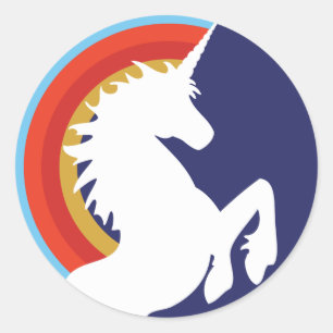 80's Retro Unicorn and Rainbow Stickers