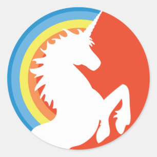 80's Retro Unicorn and Rainbow Stickers