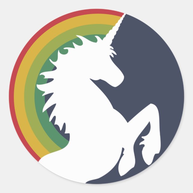 80's Retro Unicorn and Rainbow Stickers (Front)