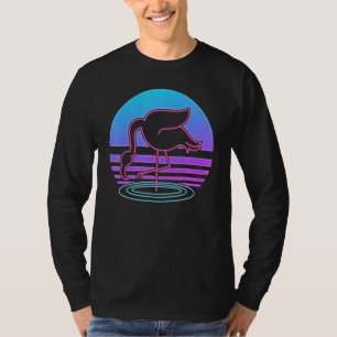 80s Retro Vaporwave Exotic Bird Synthwave Flamingo T-Shirt