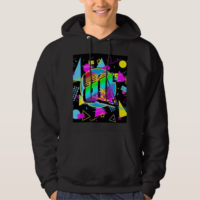 80'S RETRO VINTAGE OLD SCHOOL STYLE HOODIE (Front)