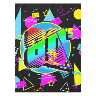 80'S RETRO VINTAGE OLD SCHOOL STYLE TABLECLOTH