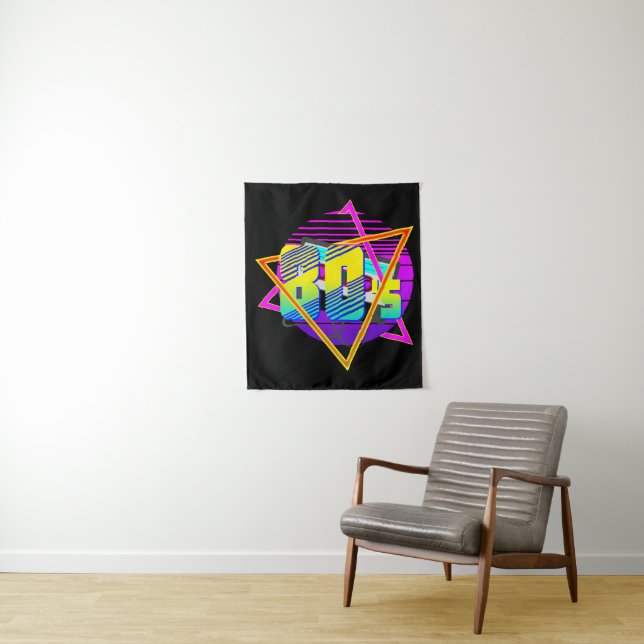 80's Retro Vintage Sunset  Tapestry (In Situ)