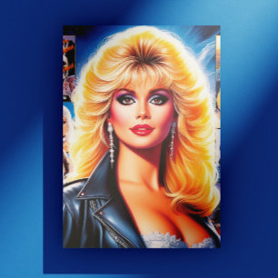 80s Retrowave Woman Postcard