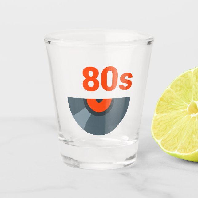 80s Rock 1980s Music Record Shot Glass (Front)