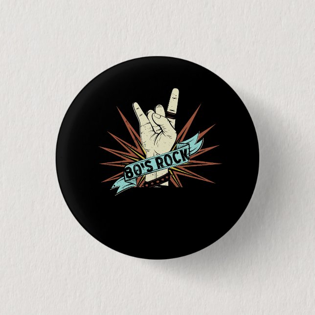 80s Rock Band 80's rock and roll Music Lover Rockb 3 Cm Round Badge (Front)