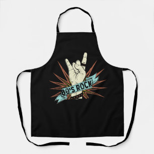 80s Rock Band 80's rock and roll Music Lover Rockb Apron