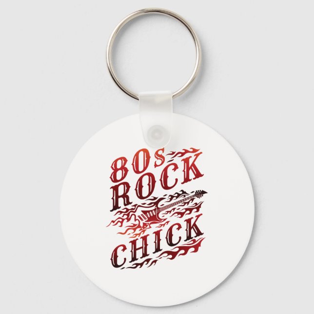 80s Rock Chick Eighties Music Key Ring (Front)