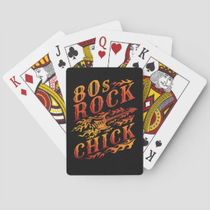 80s Rock Chick Music Lover Women Playing Cards
