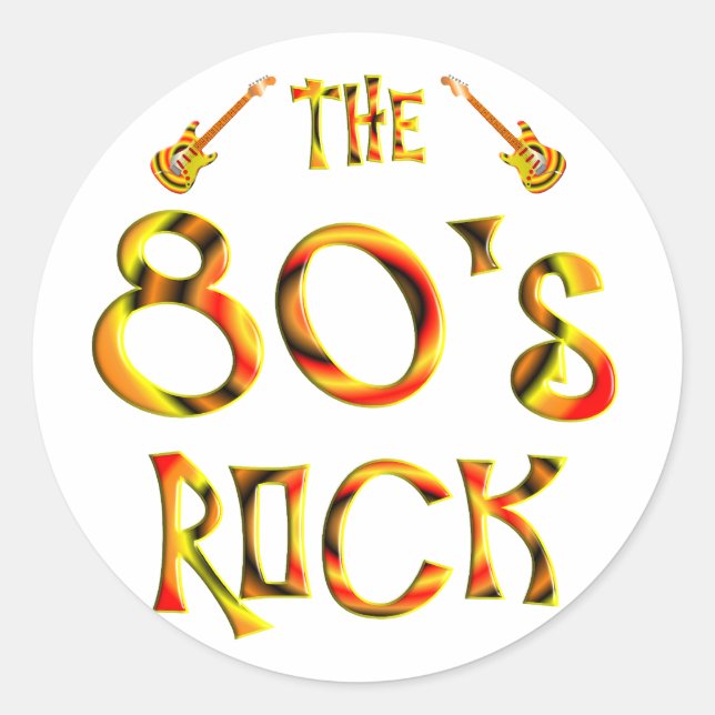 80's Rock Classic Round Sticker (Front)