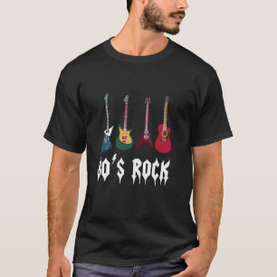 80s Rock Music Band and Guitar From 1980s Vintage T-Shirt