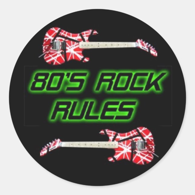 80's Rock Rules Sticker (Front)