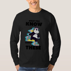 80s Roller Skates Quote Panda Doing Skating T-Shirt