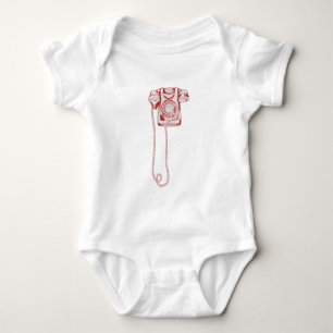 80s rotary dial telephone baby bodysuit
