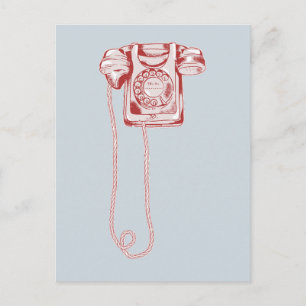 80s rotary dial telephone postcard