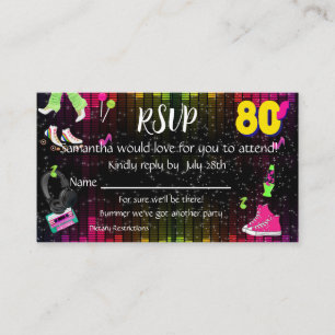 80's RSVP, Back to the 80's, Any Age, Business Card