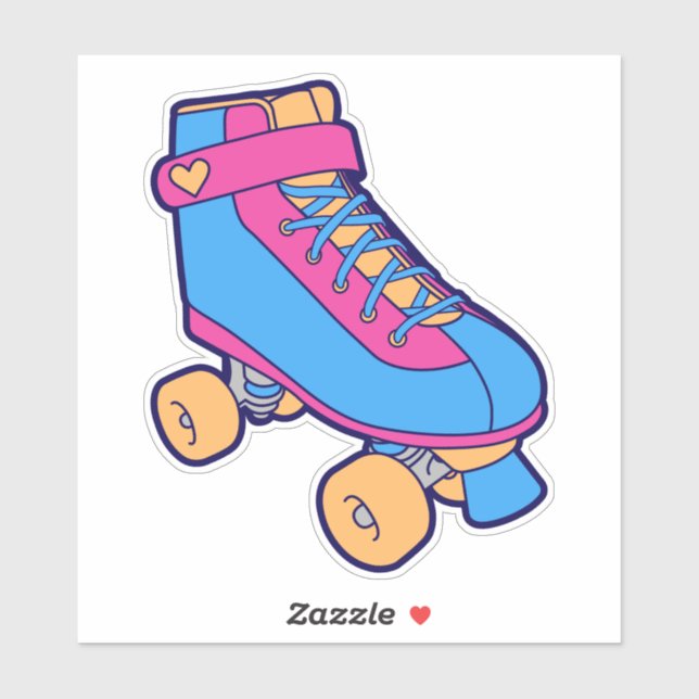  80s Skating Pink Blue Summer Roller Skate (Sheet)