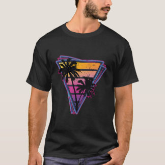 80'S Style Abstract Art Gift For Beach Or Tropical T-Shirt