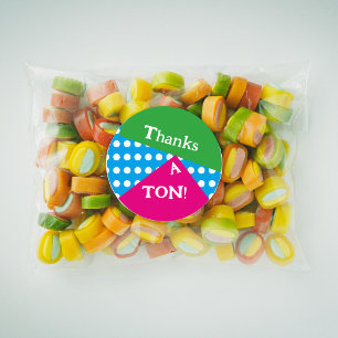 80s style bold shapes and colours classic round sticker