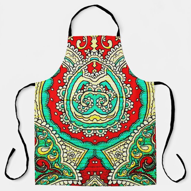 80s style, bright, neon, beautiful, psychedelic ar apron (Front)