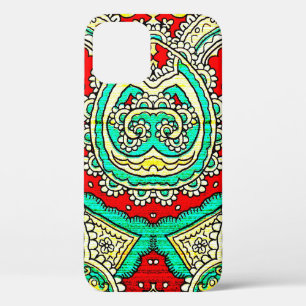 80s style, bright, neon, beautiful, psychedelic ar iPhone 12 case