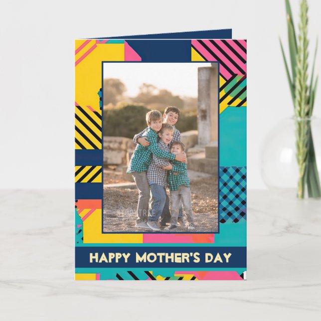 80s style Happy Mother's Day Photo  Card (Front)