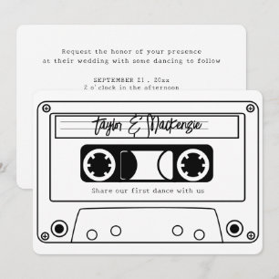 80s Style Retro Music Tape Wedding Invitation