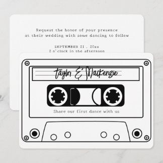 80s Style Retro Music Tape Wedding Invitation