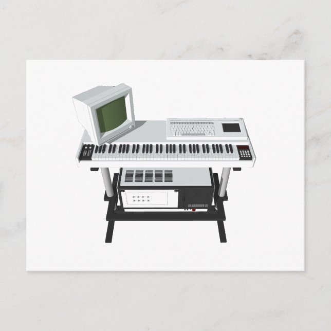 80's Style Sampler Keyboard: 3D Model: Postcard (Front)